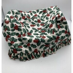 Longaberger Holiday Basket Liner Holly And Berries